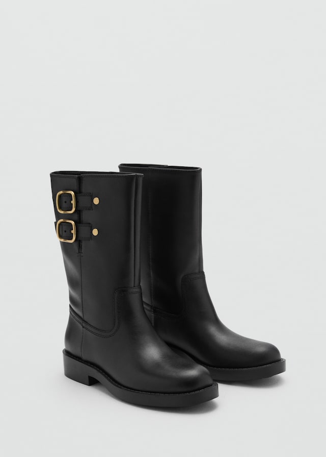 Mango Leder-Ankleboots mit Schnallen Rabatte dieses Monats