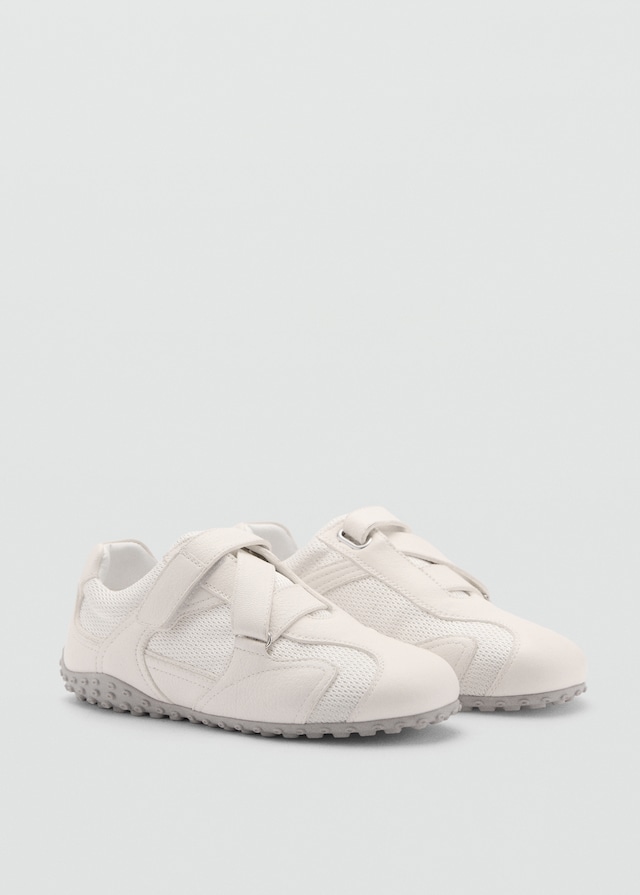 Mango Canvas-Sneakers mit Leder Online