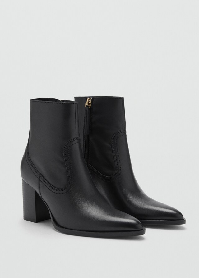 Mango Spitze Ankle Boots aus Leder Auslauf