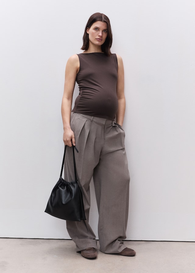 Mango Gerafftes Top mit Bateau-Ausschnitt im Angebot