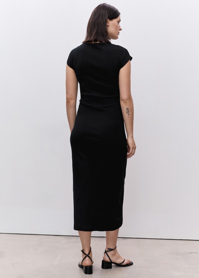 Mango Baumwollkleid mit seitlichen Raffungen Günstiger Verkauf