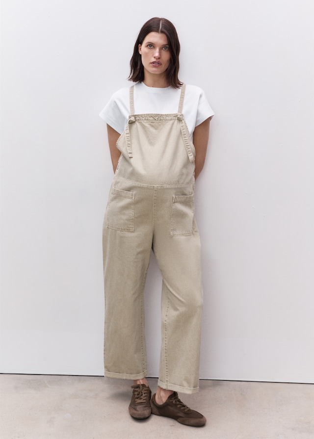 Mango Umstands-Latzhose aus Jeans Fabrikverkauf