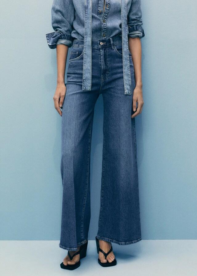 Mango Wideleg-Jeans mit hohem Bund
