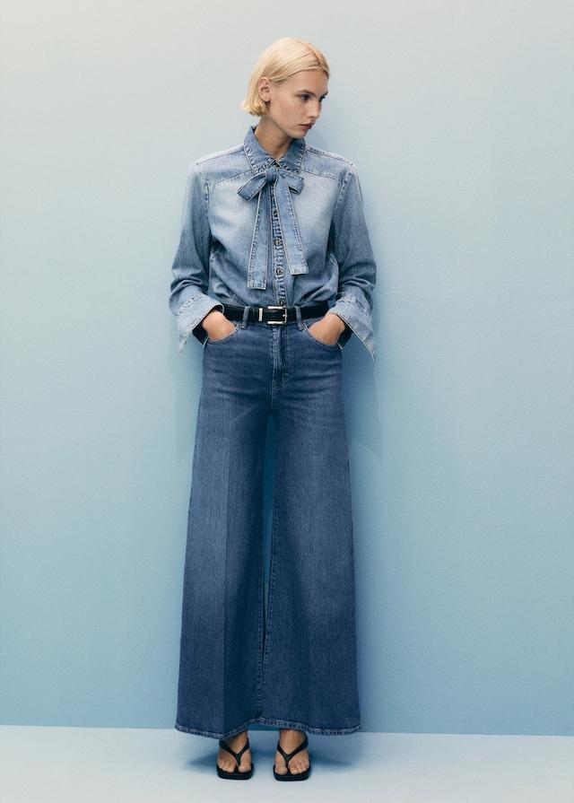 Mango Wideleg-Jeans mit hohem Bund Flash Sale