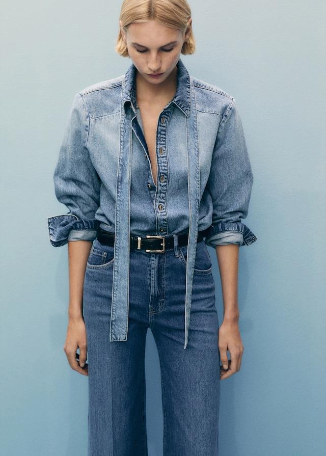 Mango Wideleg-Jeans mit hohem Bund Flash Sale