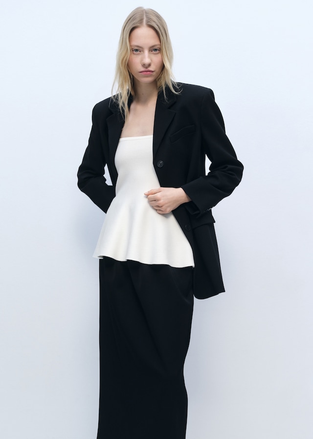 Mango Feinstrick-Peplum-Top Saisonschlussverkauf
