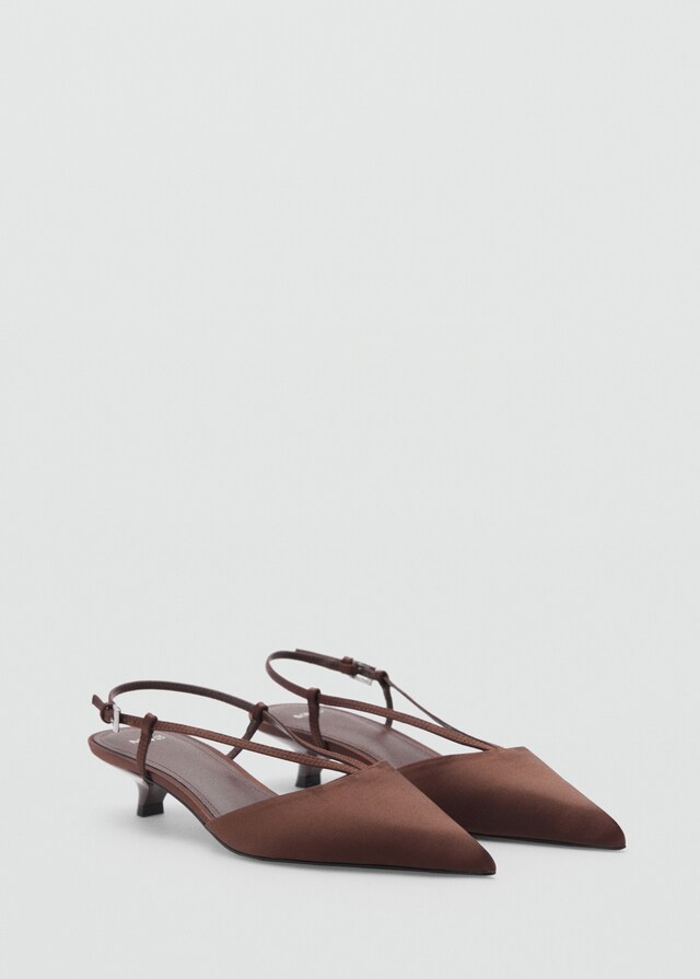 Mango Satinierte Kitten-Heels mit Riemen Super Sparpreis