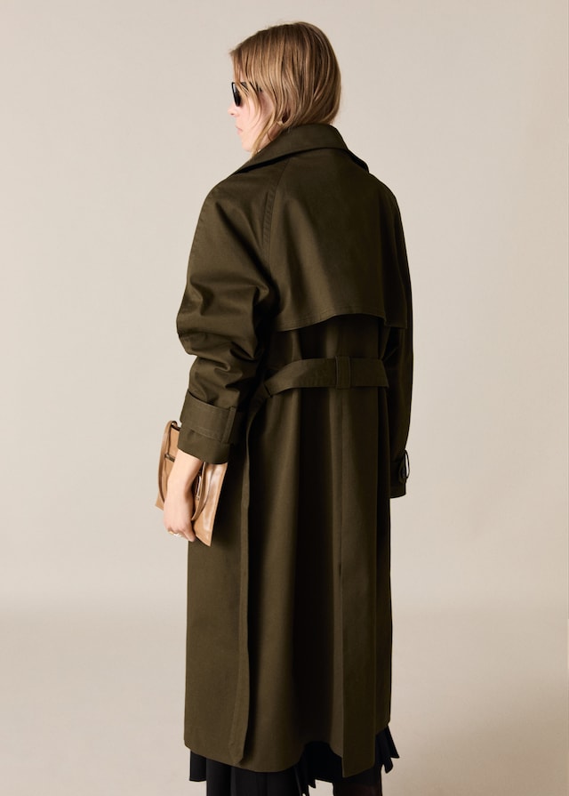 Mango Langer zweireihiger Trenchcoat Super Rabatt