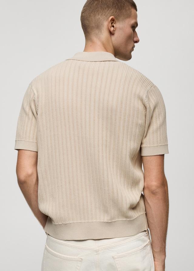 Mango Geknöpftes Poloshirt mit Baumwollstruktur Begrenzt auf 3 Tage