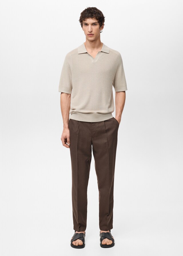 Mango Regular-Fit-Leinenhose Schlussverkauf