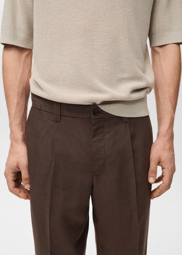 Mango Regular-Fit-Leinenhose Schlussverkauf