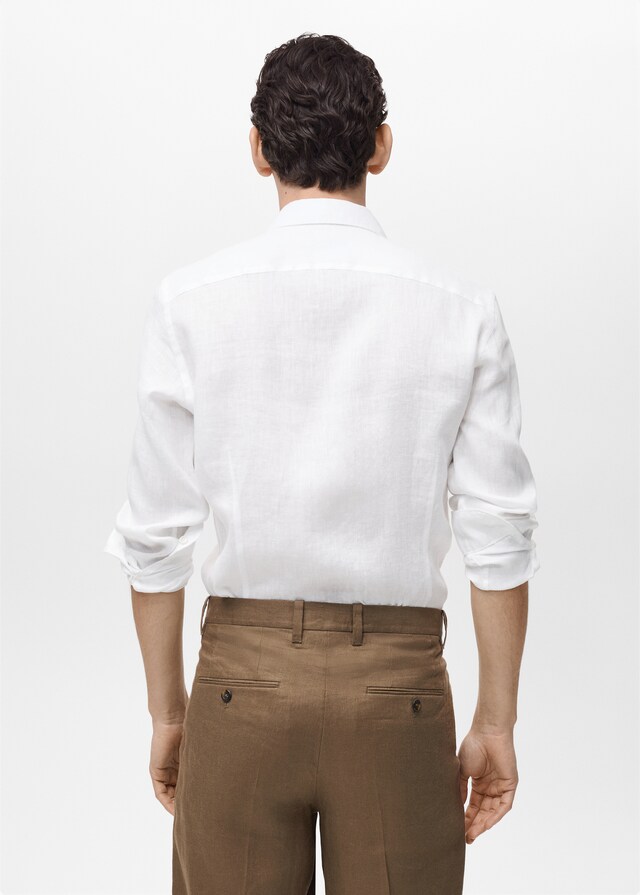 Mango Slim Fit-Hemd aus 100 % Leinen Fabrikverkauf