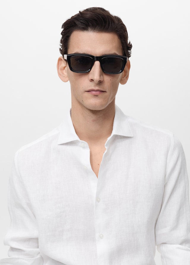 Mango Slim Fit-Hemd aus 100 % Leinen Fabrikverkauf