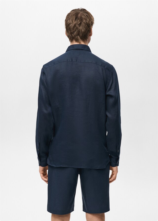 Mango Slim Fit-Hemd aus 100 % Leinen Meist gekauft