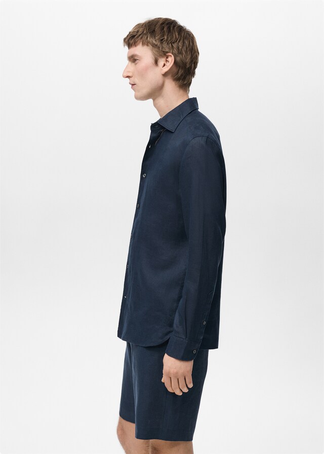 Mango Slim Fit-Hemd aus 100 % Leinen Meist gekauft