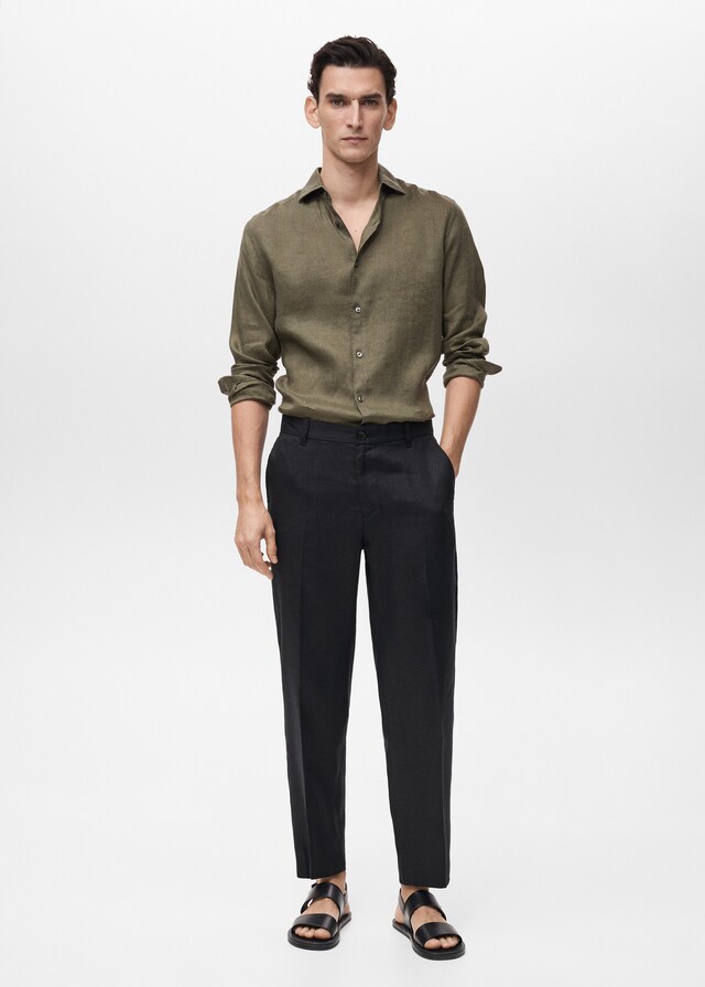 Mango Slim Fit-Hemd aus 100 % Leinen Limitierter Zeitrabatt