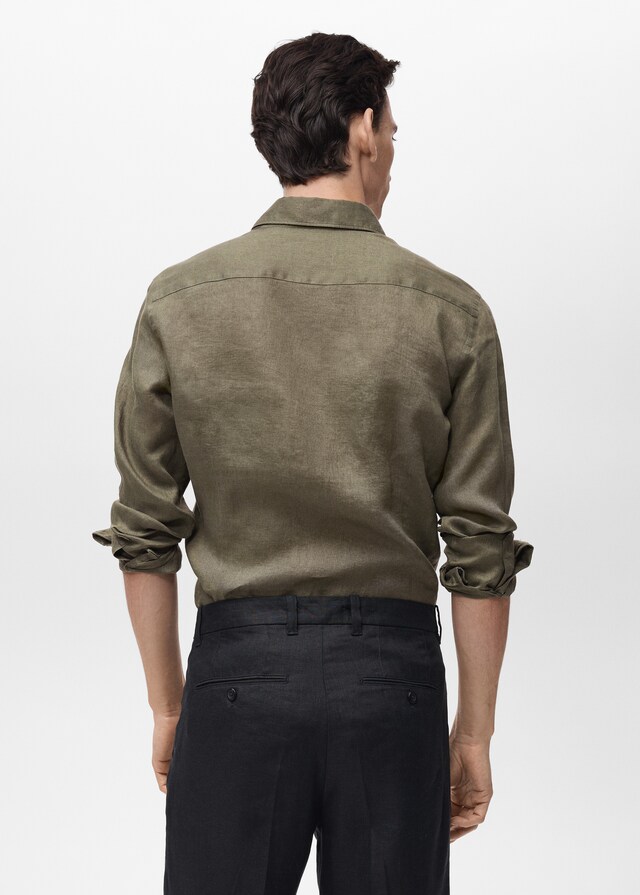 Mango Slim Fit-Hemd aus 100 % Leinen Limitierter Zeitrabatt