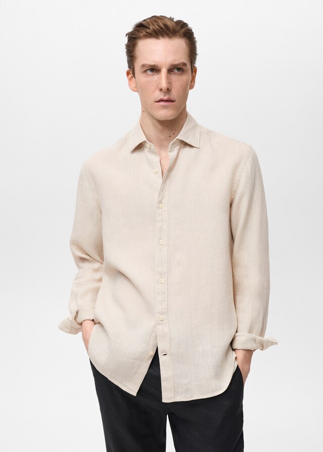 Mango Regular-Fit-Hemd aus 100 % Leinen