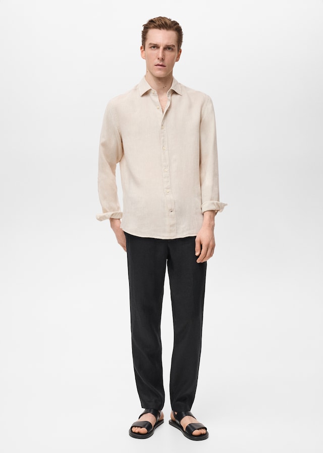 Mango Regular-Fit-Hemd aus 100 % Leinen Fabrik Onlineshop