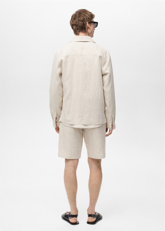 Mango Overshirt mit Taschen aus 100 % Leinen Sonderangebot