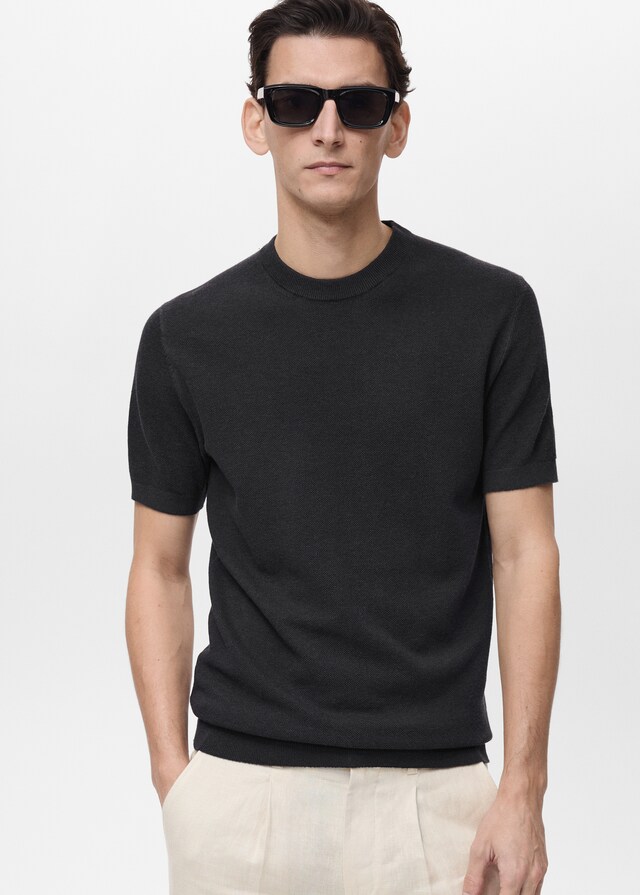 Mango Feinstrickshirt aus Baumwolle
