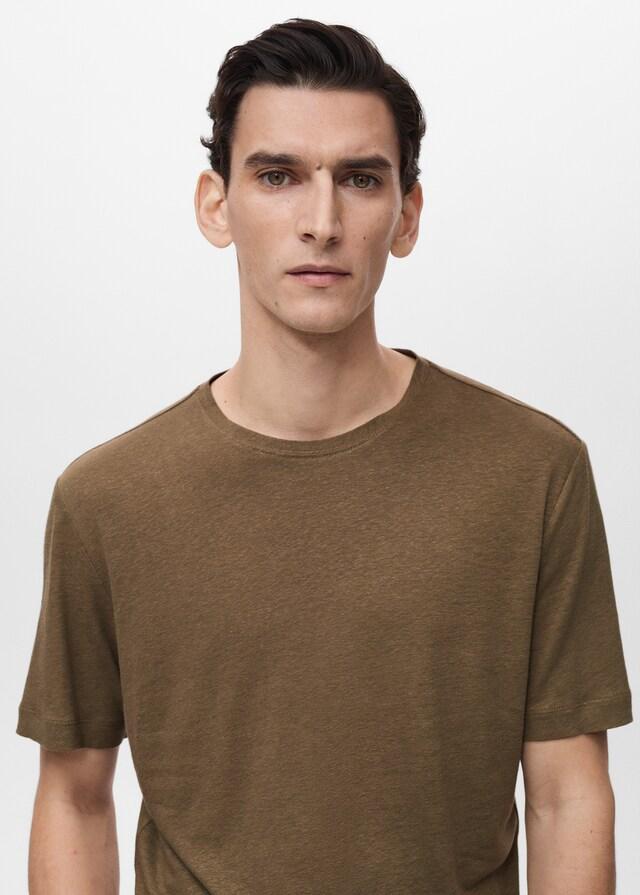 Mango Slim-Fit-T-Shirt aus Leinen Begrenztes Angebot
