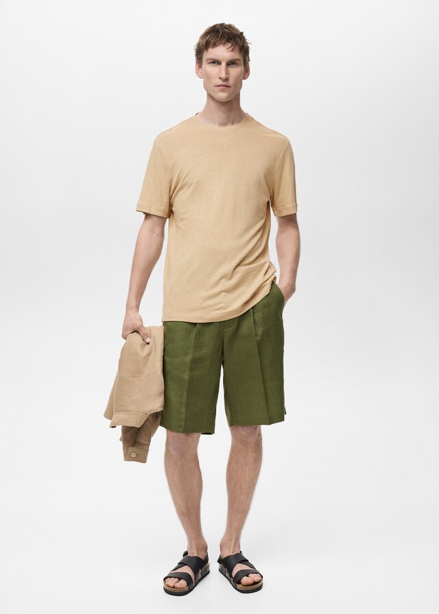Mango Slim-Fit-T-Shirt aus Leinen Online Shopping