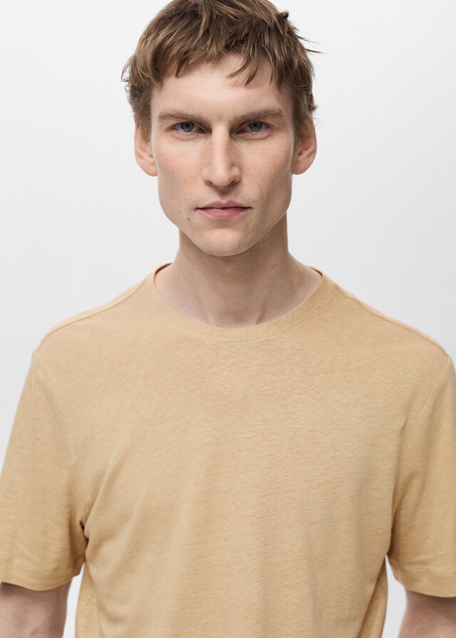 Mango Slim-Fit-T-Shirt aus Leinen Online Shopping