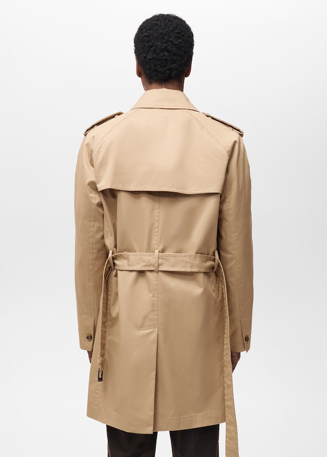 Mango Wasserabweisender Trenchcoat mit Gürtel Preisnachlass