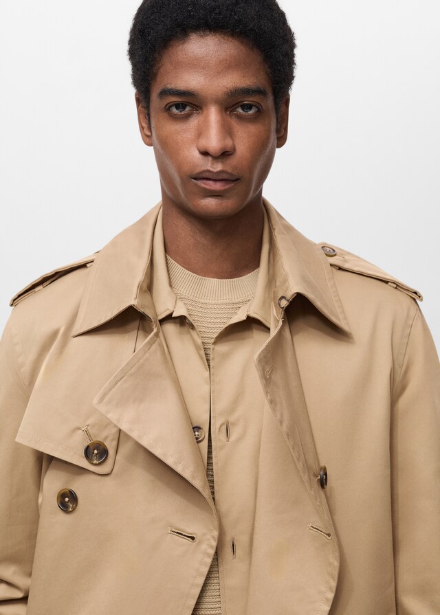 Mango Wasserabweisender Trenchcoat mit Gürtel Preisnachlass