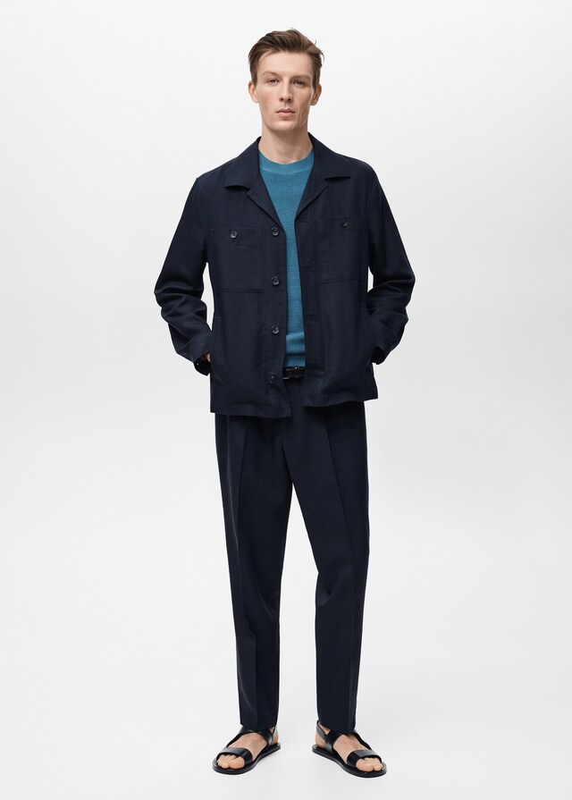 Mango Overshirt aus Lyocell-/Leinengemisch mit Taschen Valentinstagsangebot