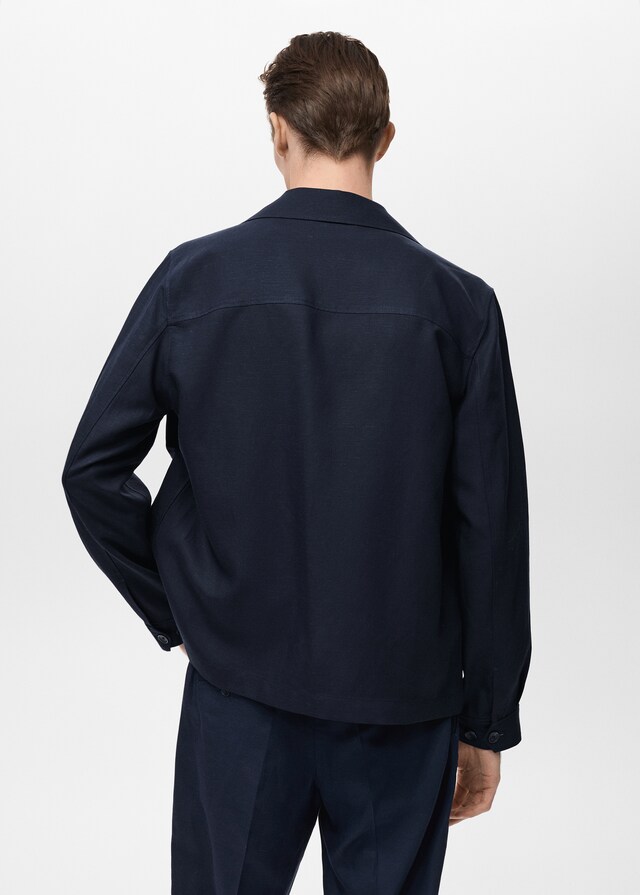 Mango Overshirt aus Lyocell-/Leinengemisch mit Taschen Valentinstagsangebot