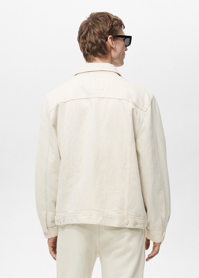 Mango Hemdjacke aus Leinen und Baumwolle mit Tasche Jubiläumsangebot