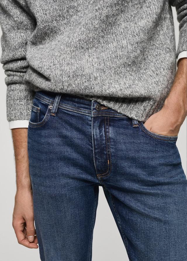 Mango Slim Fit-Jeans Jan im Used-Look mit dunkler Waschung Top Angebot