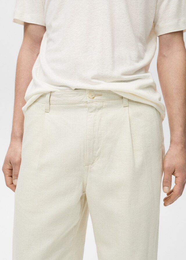 Mango Jeans Baumwolle Leinen Falten regular fit Online Outlet