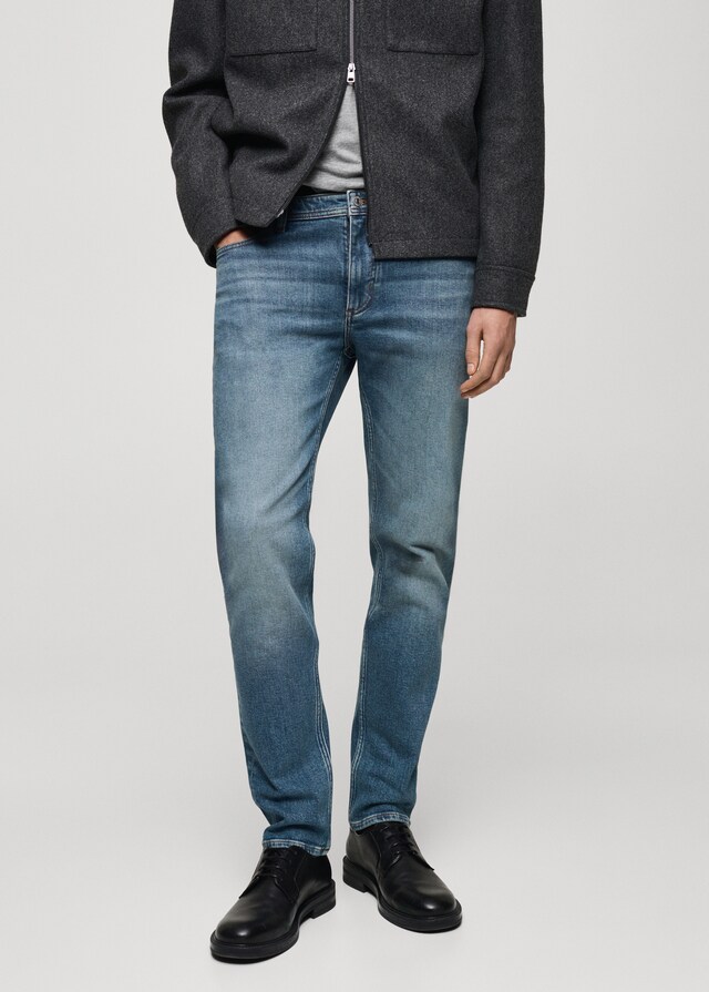 Mango Slim Fit-Jeans Jan im Used-Look mit mittlerer Waschung Exklusive Angebote