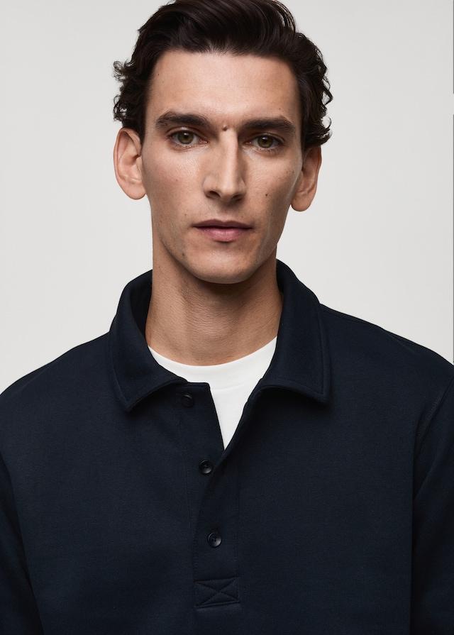 Mango Polo-Sweatshirt mit angerauter Innenseite und regulärer Passform Räumungsverkauf