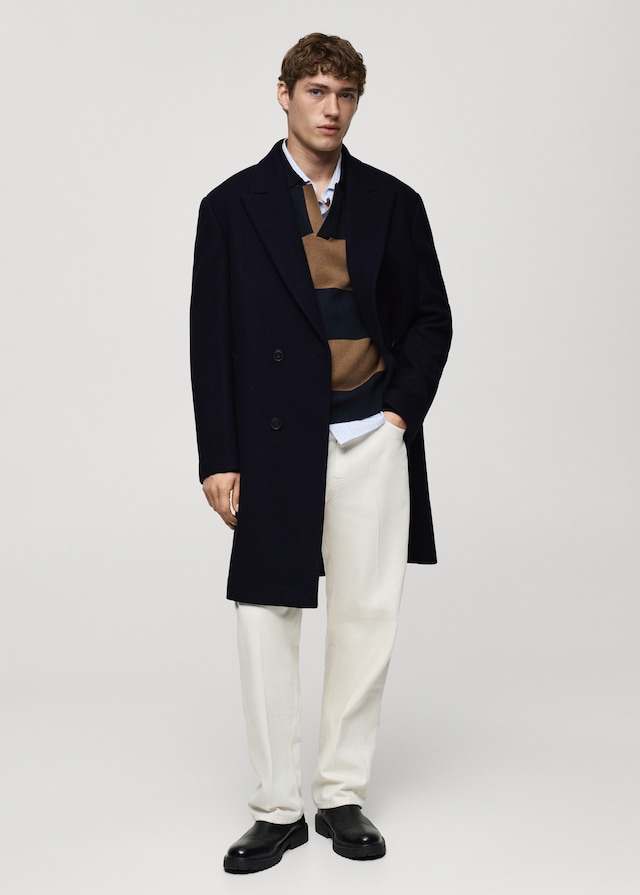 Mango Langer Relaxed-Fit-Wollmantel Letzte 2 Tage