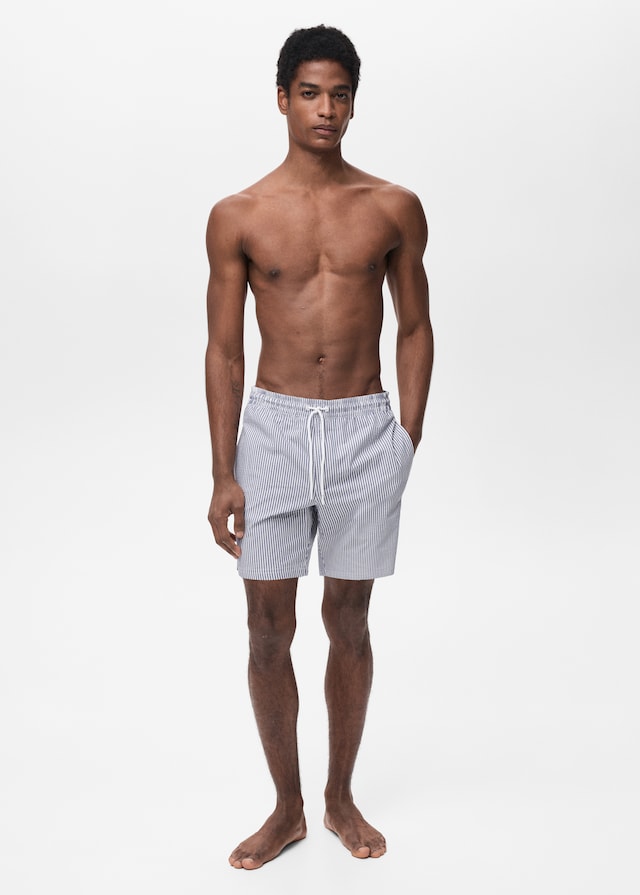 Mango Badeshorts mit Seersucker-Effekt Bis zu 50% Rabatt
