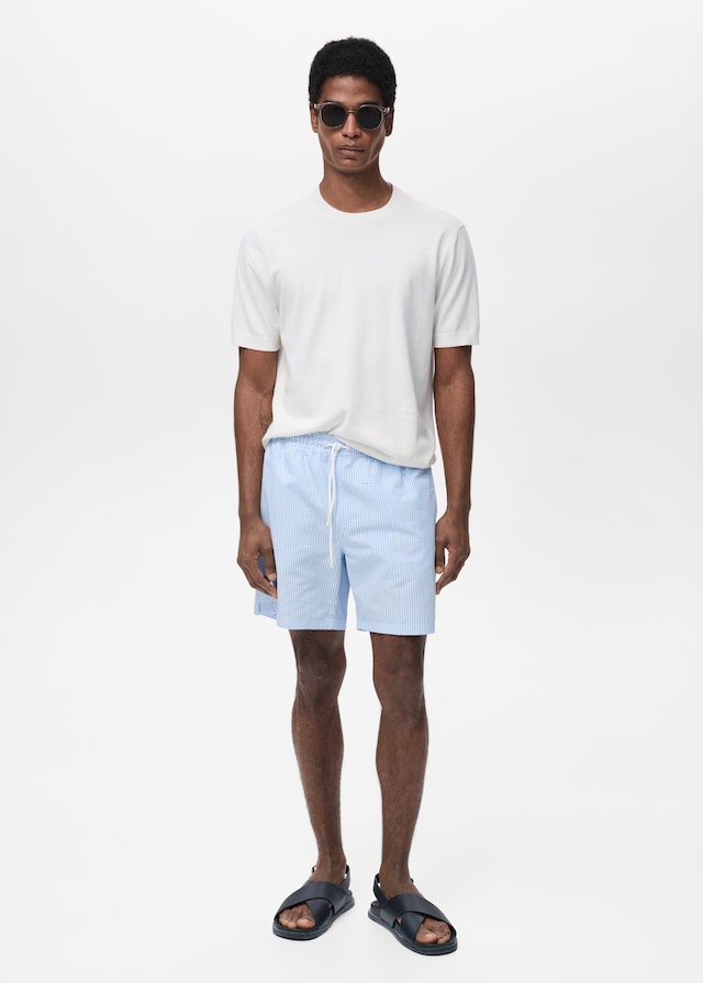 Mango Badeshorts mit Seersucker-Effekt Bis zu 60% Rabatt
