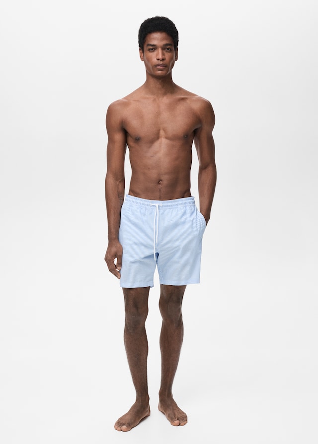 Mango Badeshorts mit Seersucker-Effekt Bis zu 60% Rabatt
