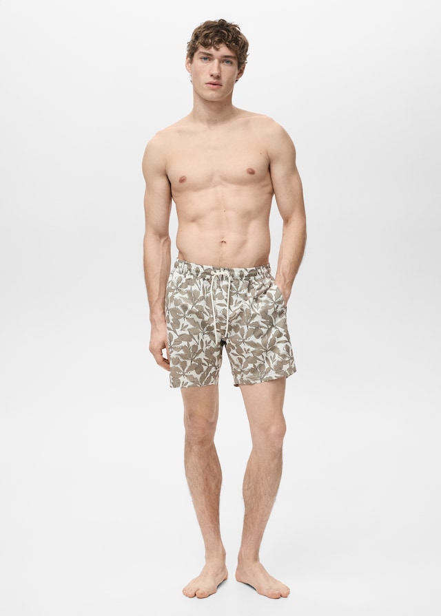 Mango Badeshorts mit floralem Dessin Bis zu 65% Rabatt