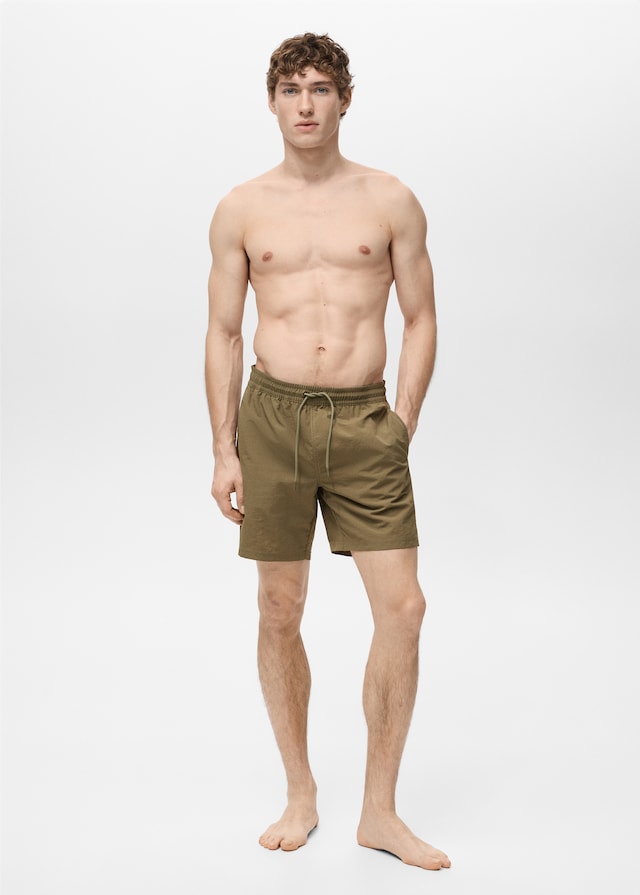 Mango Basic-Badeshorts mit Kordelzug Sonderangebot der Fabrik