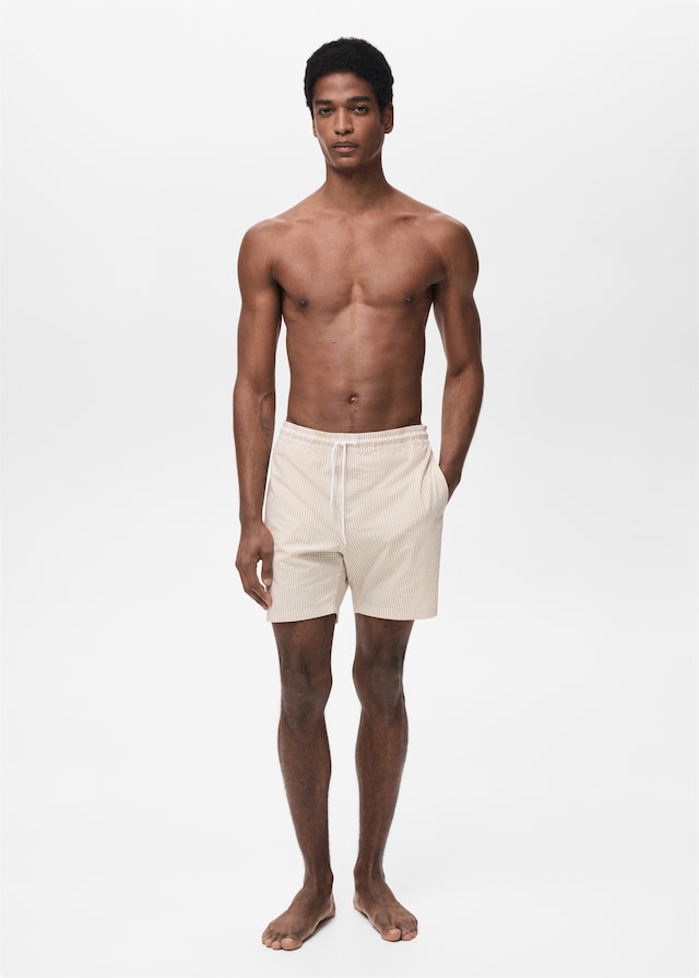 Mango Badeshorts mit Seersucker-Effekt Bis zu 55% Rabatt