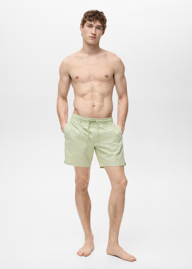 Mango Badeshorts mit Seersucker-Effekt Discount Store für neue Produkte