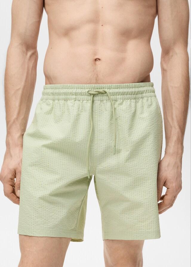 Mango Badeshorts mit Seersucker-Effekt Discount Store für neue Produkte