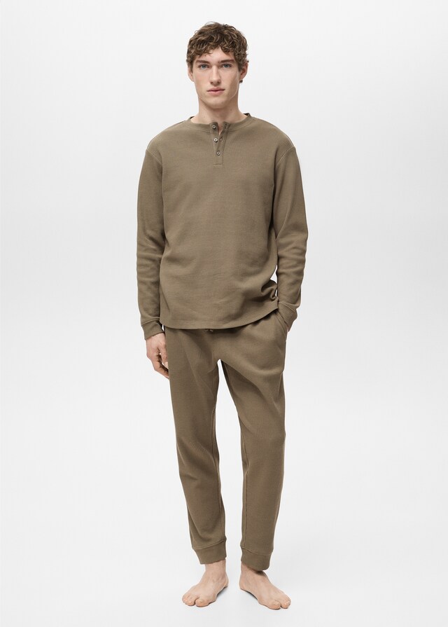 Mango Pack mit strukturiertem Baumwoll-Pyjama Black Friday Preise