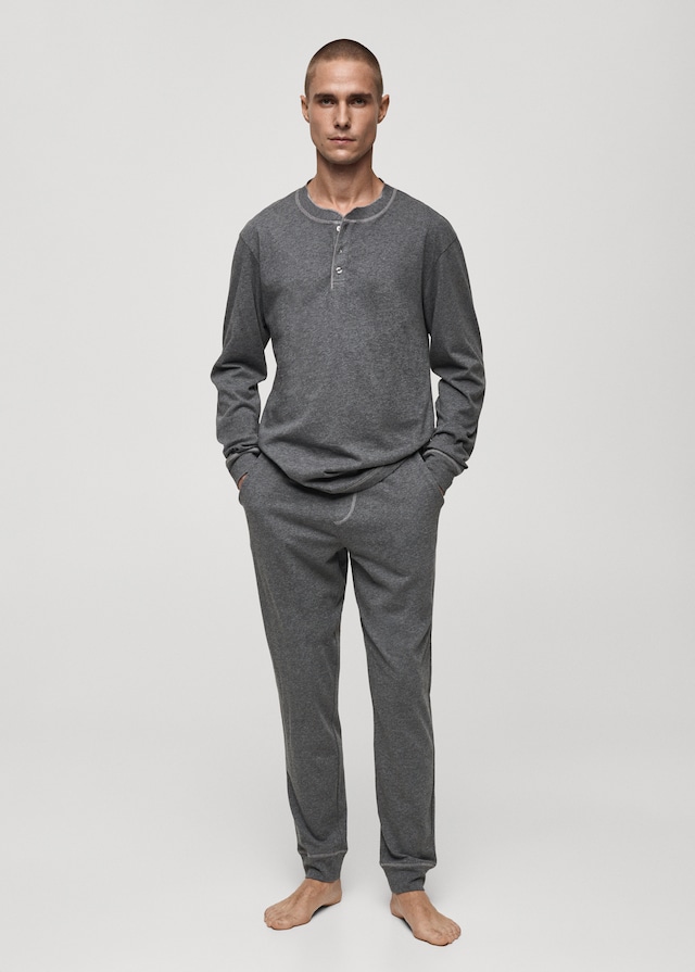 Mango Pack mit langem Pyjama aus 100 % Baumwolle 2025