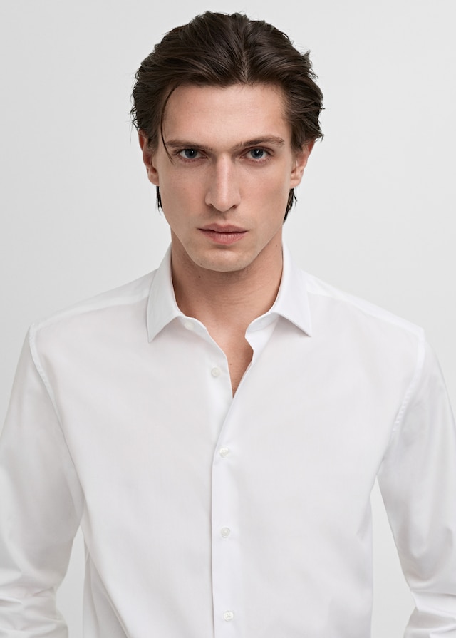 Mango Slim Fit-Oberhemd aus Baumwoll-Popeline Großer Ausverkauf