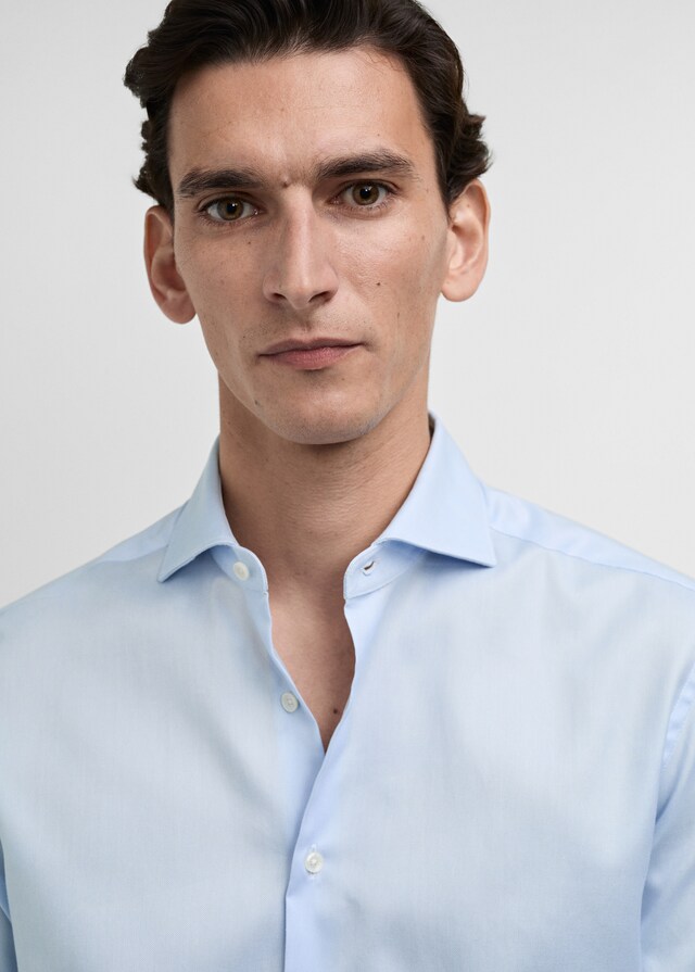 Mango Slim Fit-Oberhemd aus Baumwoll-Popeline Flash Sale